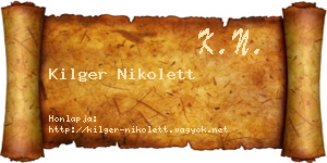 Kilger Nikolett névjegykártya